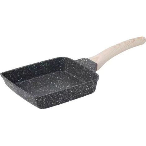 Schnellheizende Aluminium-Bratpfanne, 3 dicke Schichten mit Holzgriff für die Familienküche (1/5)