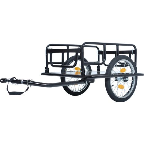 Remolque de carga para bicicleta plegable de acero, 50 kg, enganche universal, ruedas 16 pulgadas (1/5)