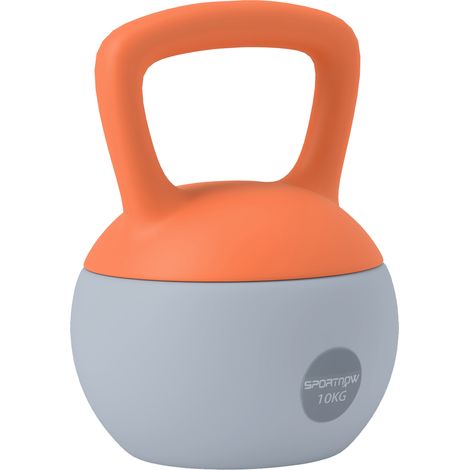10KG Soft Kettlebell-Kettle Bell with Non-Slip Handle for Home Gym-Weight Lifting-Strength Training-Orange/Grey (1/5)