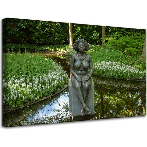 Peinture sur toile, sculpture architecturale de femmes, 80 x 50 cm