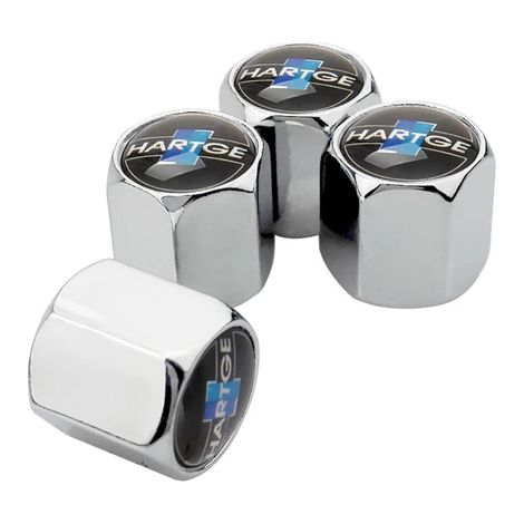 Enjoliveurs de roue (argentés) avec protection anti-poussière pour valve de pneu, compatibles avec les modèles suivants : BMW X6, Z4, E60, E90, F30, M4, M5, 320i, 525i, 420i et Mini Cooper (logo Hartg (1/5)