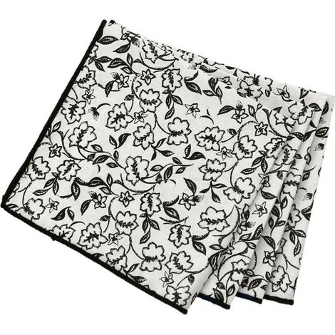 Lot de 4 Serviettes de Table "Linette" 40x40 Écru & Noir
