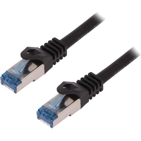Cable reseau RJ45 male S-FTP Cat 6a noir- 7.5m