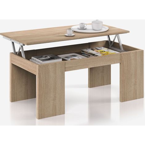 Mesa Centro elevable Flow Roble (1/3)