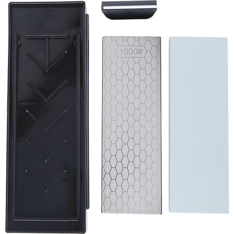 Lot de 4 pierres à aiguiser de haute dureté pour couteaux de cuisine et extérieur, kit complet d'affûtage. (1/5)