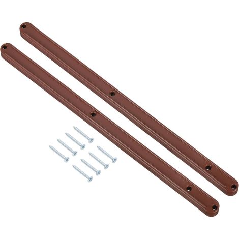 Glissières De Tiroir, 1Set 300mm - Rails De Tiroir En Plastique Avec Vis, Rail Guide Rainuré Monté Sur Le Côté Pour Tiroir De Cabinet Table De Chevet Armoire Commode (Marron) (1/5)
