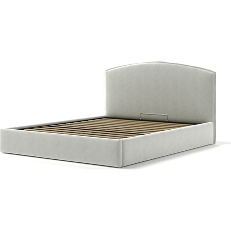 letto matrimoniale contenitore "moon" in tessuto bianco 160x190 cm (1/4)