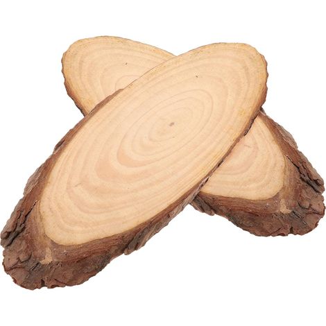 Pi ces Oval Wood Stepping Stones Outdoor Walkway Textured (1/5)