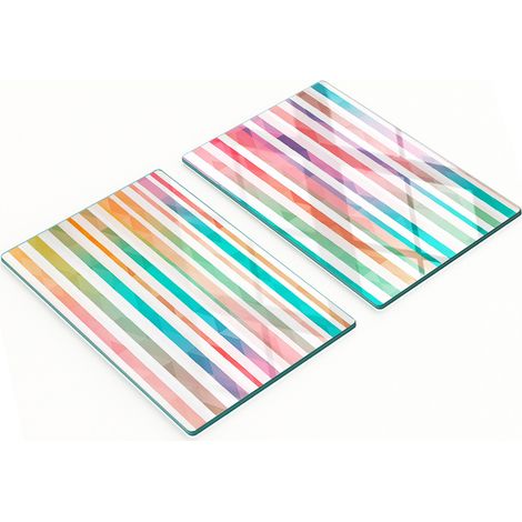 Tavole decorative multifunzionali da cucina in vetro temperato effetto arcobaleno, 2x40x52 cm (1/5)