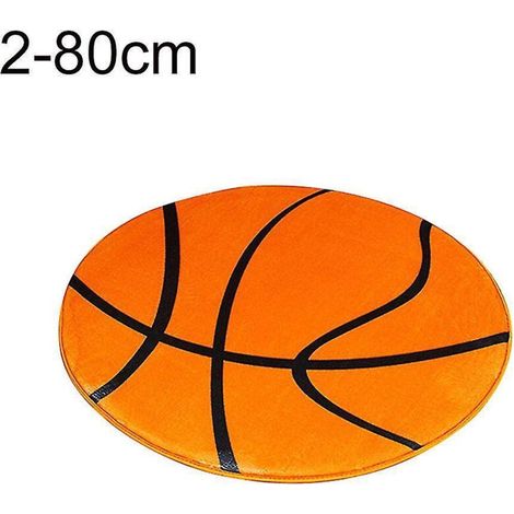 Tapis de sol rond à motif football/basketball, tapis de chaise d'ordinateur, moquette, décoration intérieure - 80 cm - Lot de 2 (1/4)