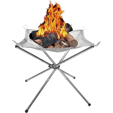 Support en acier inoxydable pour brasero portable en maille, support pliable pour barbecue de camping, outils de barbecue en maille, réchauds de cuisson portables (1/4)