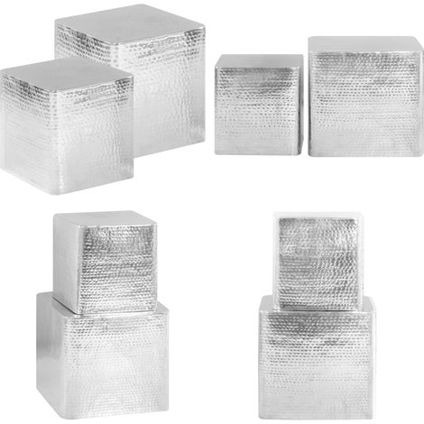 Couchtische 2 Stk. Silbern Aluminium - Couchtisch - Wohnzimmerstil - Alu Tisch - Silberner Couchtisch - Designer Couchtisch - Home & Living (1/5)