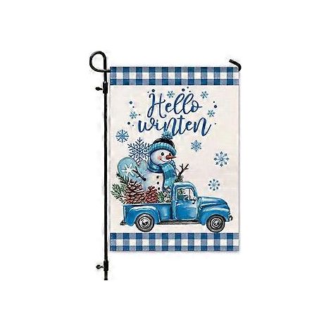 Drapeau de jardin en lin imprimé recto verso, décoration extérieure pour les récoltes d'automne et Thanksgiving (YMCQ1-9)