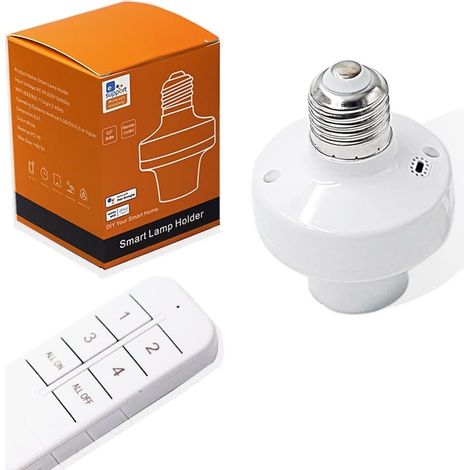 Douille de lampe, E27 Connectée WiFi 2.4G Télécommandée Sans Fil, Pour Ampoules LED (1/5)