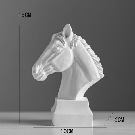 Cheval Figurine - Résine Blanche - Décoration Intérieure pour Table Salon Étagère Cheminée - 1 Pièce