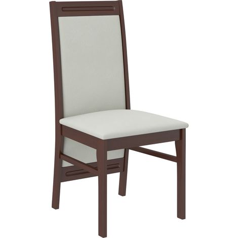 Chaise en bois Noyer foncé et tissu Komba-Tissu 27111 (1/4)