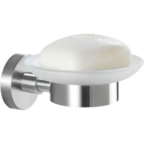 royaluxe-Porte-savon mural inox 304 mat 1 pièce – coupelle en verre satiné, 11x5,5x13cm, anti-rouille, rangement hygiénique salle de bain, design élégant et pratique (1/4)