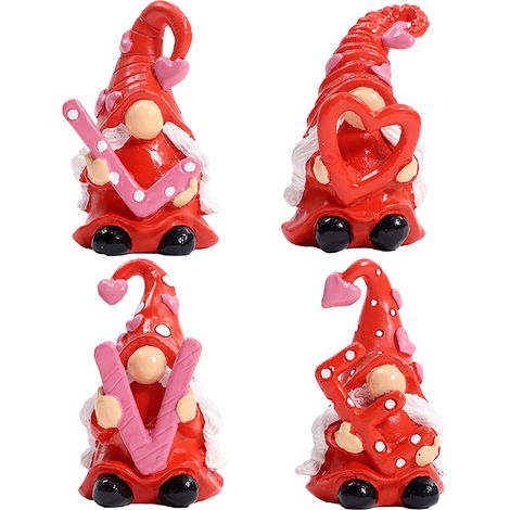 Dekorationen für Valentinstag und Weihnachten, Harzornamente, die einen Elfen, einen Zwerg und den Weihnachtsmann darstellen, Dekorationen für Hochzeitsfeiern. (1/2)