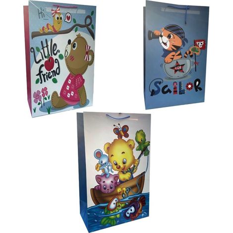 Sacchetto regalo per bambini XL con fondo largo, assortimento misto
