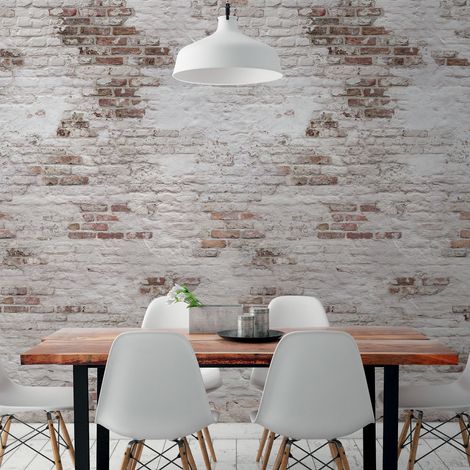 Papier peint briques 159x280cm – Papier intissé sans bulles d'air – Pose facile avec colle directe – Décoration intérieure moderne – Hxadeco (1/4)