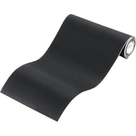 Autocollants en similicuir, réparation et rénovation de canapés en cuir, patchs en cuir autocollants, rénovation de sièges auto, bottes, sacs, sacoches - Noir, 50 x 10 (1/4)