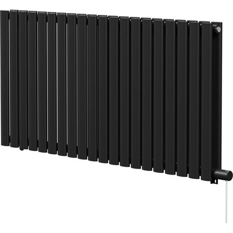 Boone Colore Matt Black 600mm x 1200mm Horizontal Electric Double Panel Radiator