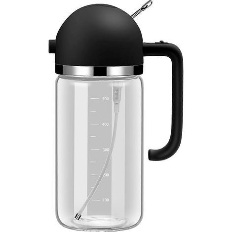 Distributeur et vaporisateur d'huile 2 en 1 pour la cuisson, 550 ml/18,6 oz, verre alimentaire, vaporisateur d'huile d'olive (1/4)