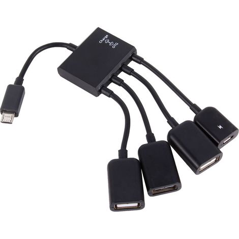 Câble Hub OTG Micro USB 4 Ports pour Tablette et Smartphone Android