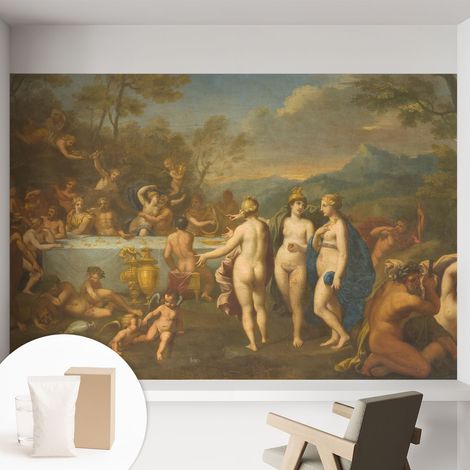 Papier peint intissé décoratif pour salon chambre et cuisine Facile à poser avec colle Festin antique 152x104 cm (1/5)