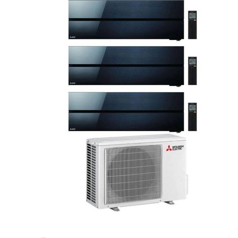 Climatiseur Mitsubishi Trial Split Kirigamine MSZ-LN Noir 9+9+9 avec MXZ-3F54VF3 Inverter R-32 Wi-Fi Classe A+++