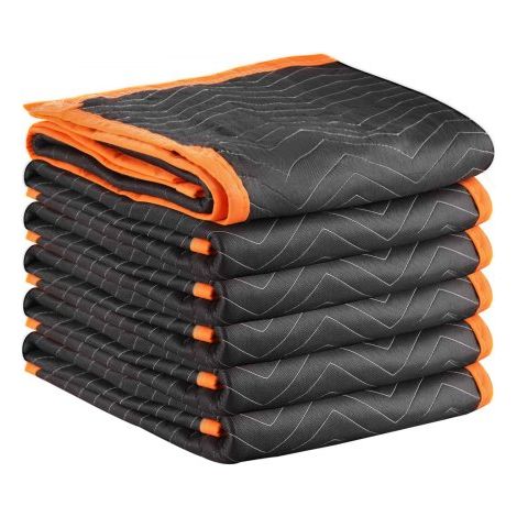 Mantas de Embalaje y Mudanza 6 Piezas 2032 x 1829 mm, Manta para Envolver Muebles, Estructura de 3 Capas de Tela no Tejida y Relleno de Algodón para Envíos, Embalaje, Protección de Muebles (1/5)