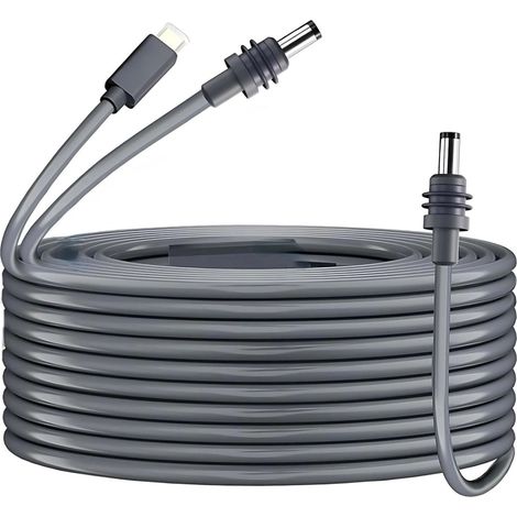 Câble de 3 m (10 pi) de calibre 18 AWG avec prise de type C et CC, cordon étanche multifonction pour mini-antenne parabolique, alimentation PD 65 W et plus