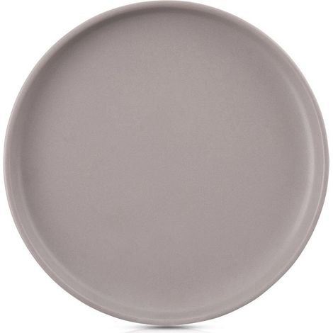 Assiette plate en céramique grise, 26,5 cm, compatible micro-ondes (1/5)