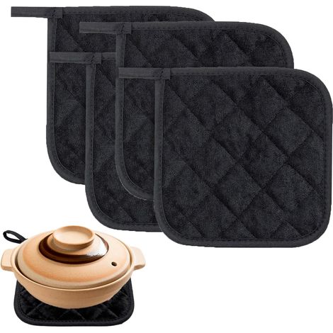 4 Pièces Maniques Cuisine, Antidérapant Manique Four, Résistant à la Chaleur Gant pour Four, Convient pour Prévenir Les Brûlures sur Les Ustensiles de Cuisine et Les Plaques de Cuisson (1/5)
