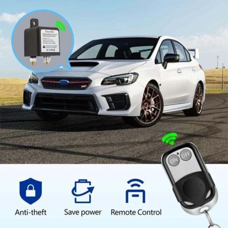 NALOOKAMIC Coupe Circuit Batterie 12v à Télécommande Sans fil, Interrupteur de Relais DC 12V 200A Isolateur de Batterie de Voiture avec 2 émetteurs, Interrupteur Antivol