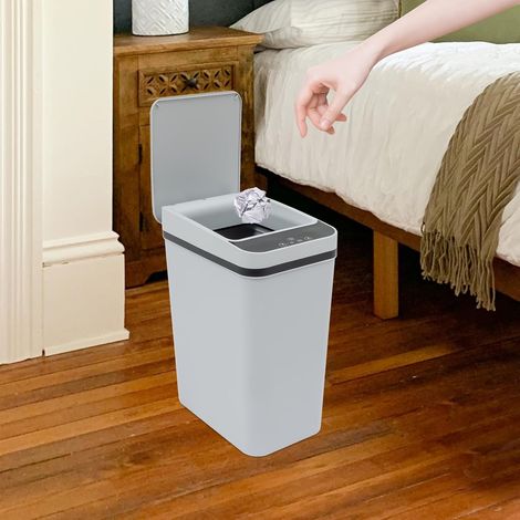 Smart-Sensor Mülleimer, Infrarot- und Vibrationssensor, Küche und Büro, Kapazität 9 Liter, 15,8  23,5  32 cm (grau) (1/5)