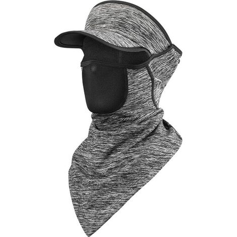 Cagoule de moto, de VTT et d'hiver, avec cache-cou, pour le sport, unisexe et coupe-vent, grise. (1/4)