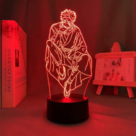 Lampe LED anime Jujutsu Kaisen Ryomen Sukuna pour chambre d'enfant, veilleuse, cadeau d'anniversaire pour un ami, manga, lumière 3D Jujutsu Kaisen (1/5)
