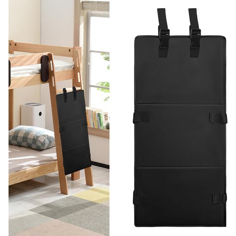 Funda para litera - Oxford 600D - Protección anticaídas - Plegable - Con hebillas ajustables - Protección para escaleras - Evita que los niños se suban - Negra (1/5)