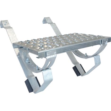 DAPRONA Laufrost Set für gewellte Dachziegel, Dachtritte für Schornsteinfeger inkl. Montagematerial, TÜV Rheinland zertifiziert für sichere Dachbegehung - Silber, 120cm