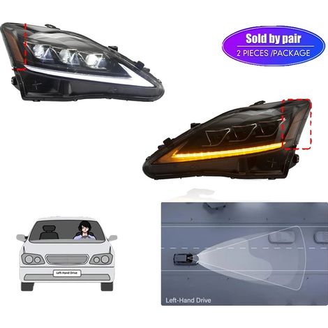 Scheinwerfergehäuse, LED-Linse, Plug and Play, Bernsteinreflektor LHD (1/2)