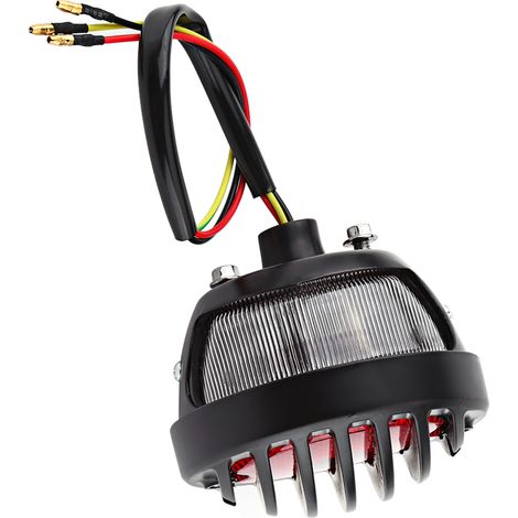 Feu stop moto noir rond pour chopper bobber scooter quad, éclairage arrière LED universel, signal de freinage, pièce de remplacement robuste. (1/5)