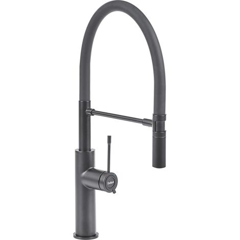 Kitchen Tap Black Stainless Steel Swing and Pull Out Mixer Faucet Aerator Flexible Spring Hose Modern ARKHATA (1/5)
