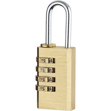 Goldfarbenes Zahlenschloss mit digitalem Code Mini-Zahlenschloss mit 4-stelliger Zahlenkombination langem Haken und wetterfest für Türen Koffer