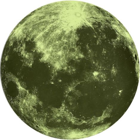 Sticker Mural Phosphorescent "Lune" 25cm Vert (1/3)