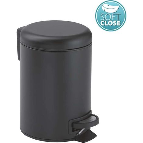 Sapho Gedy Badaccessoires - Abfalleimer 5 l, Soft Close, schwarz matt 330914 (1/5)
