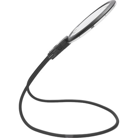 Loupe de lecture cou flexible 5X 15X éclairage 36 LED blanches 3 niveaux réglables rechargeable avec batterie 300mAh ABS acrylique (1/5)