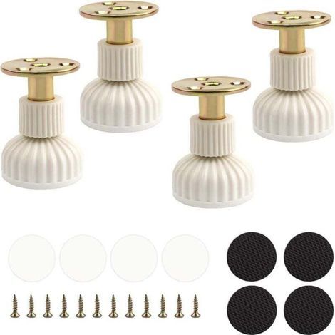 4-Piece Adjustable Furniture Feet, Adjustable Table Legs with Non-Slip Rubber Base, Furniture Feet, Height Adjustable from 54 to 63 mm, for Cabinets, Tables, Bedside Tables (1/4)