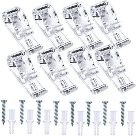 ALLIANDI Transparentes Sicherheitskordelset für Rollos – 8 Sets, bestehend aus einer P-förmigen Halterung, Befestigungshaken und einer Kugelkette, geeignet für Rollos (1/5)