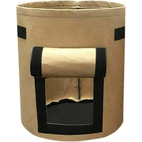 Lot de 3 Sacs à Pommes de Terre Marron avec fenêtre Auto-agrippante, pour Pommes de Terre, tomates et Autres légumes, en Tissu Non tissé Respirant - 11 litres (1/5)